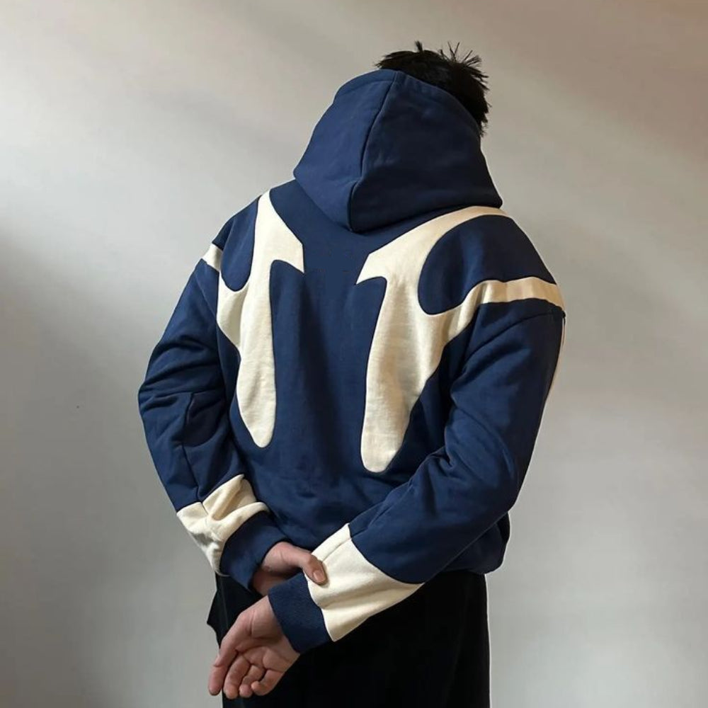 Relaxed Fit Men's Graphic Hoodie Cotton Sweater