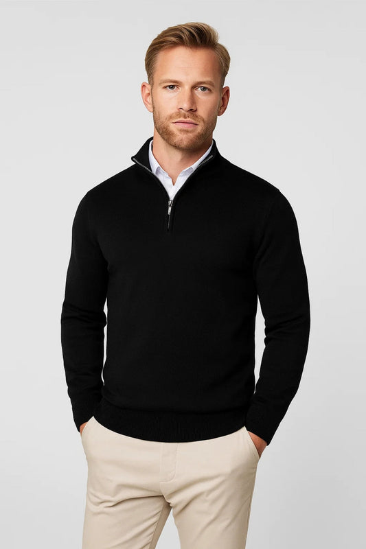Men's Stylish Soft Knit Quarter-Zip Sweater