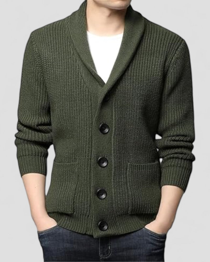 Warm Thick Knit Men's Cardigan Sweater