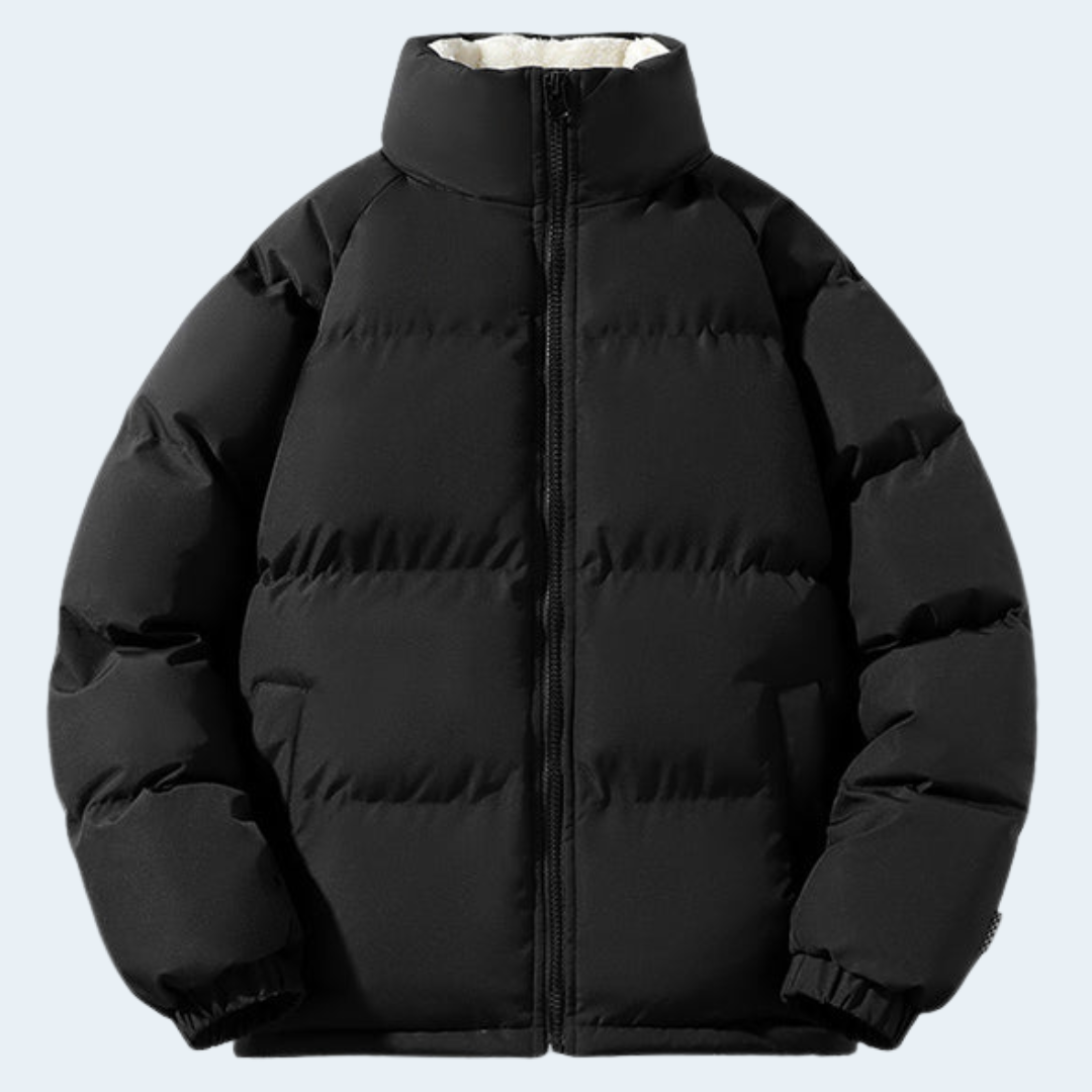 Warm Men's Puffer Coat with Fleece Lining - OutfitLondon
