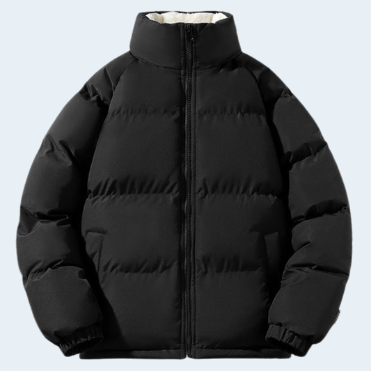 Warm Men's Puffer Coat with Fleece Lining - OutfitLondon