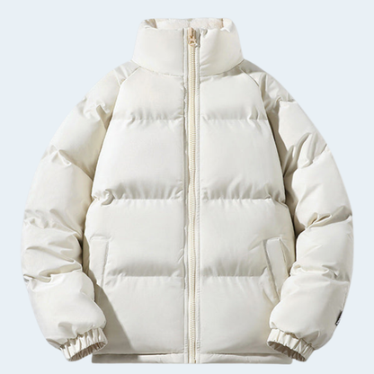 Warm Men's Puffer Coat with Fleece Lining