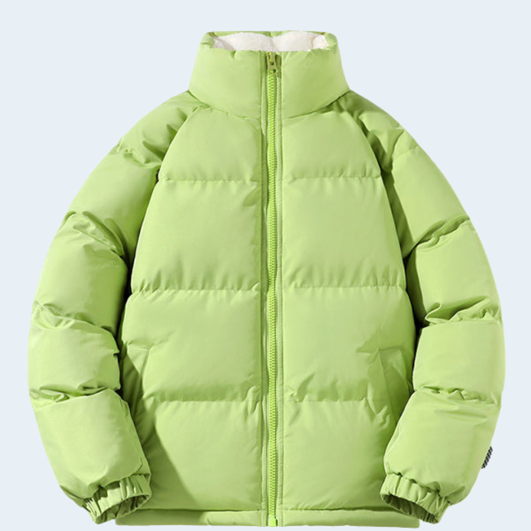 Warm Men's Puffer Coat with Fleece Lining