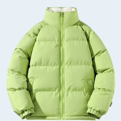 Warm Men's Puffer Coat with Fleece Lining