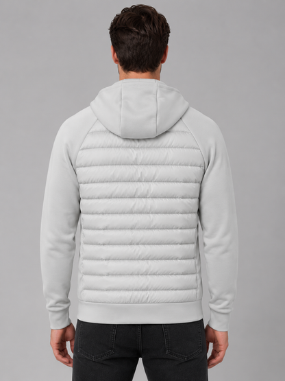 Men's Lightweight Quilted Hooded Jacket with Zip Front