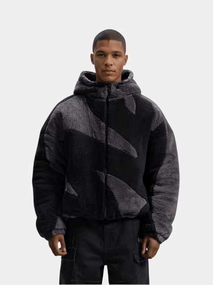 Trendy Men's Large Colourblock Zip Up Hoodie