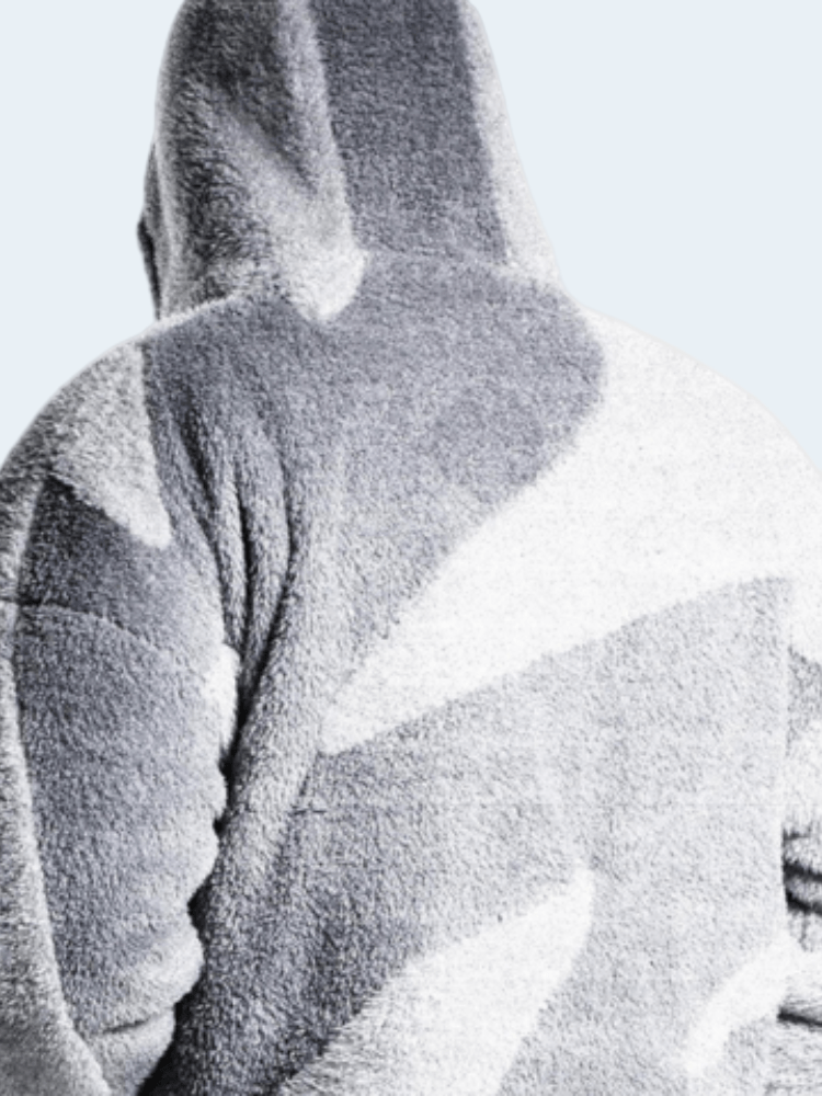 Trendy Men's Large Colourblock Zip Up Hoodie