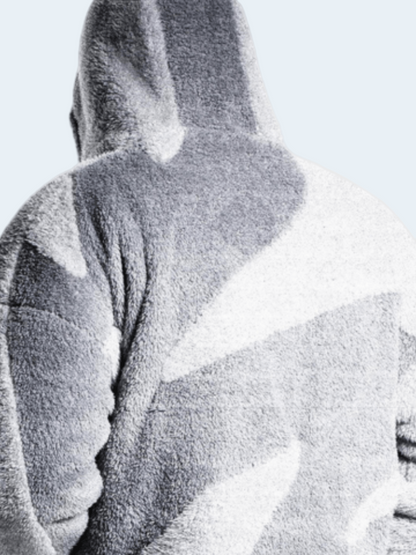 Trendy Men's Large Colourblock Zip Up Hoodie