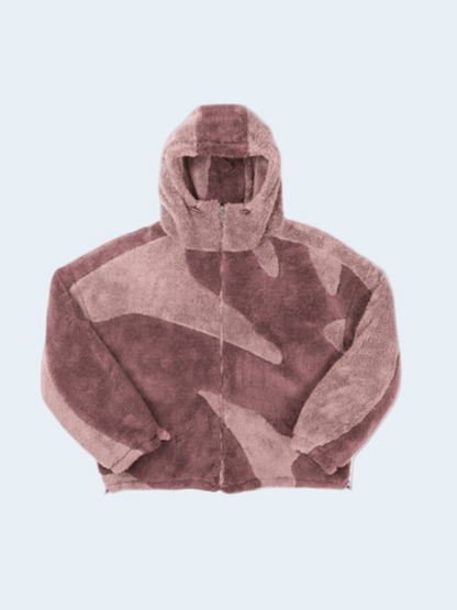 Trendy Men's Large Colourblock Zip Up Hoodie