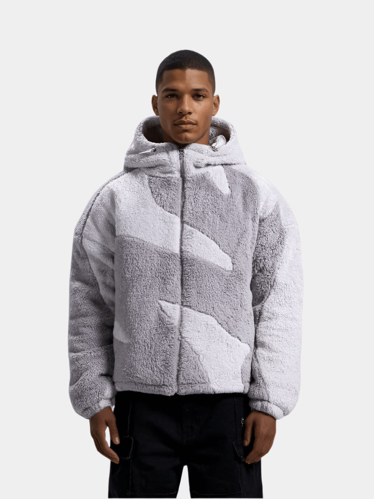 Trendy Men's Large Colourblock Zip Up Hoodie