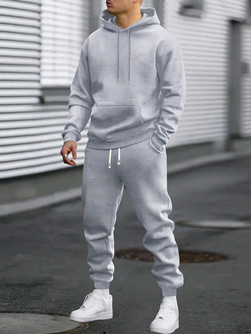 Casual Men's Hoodie and Jogger Streetwear Set - OutfitLondon