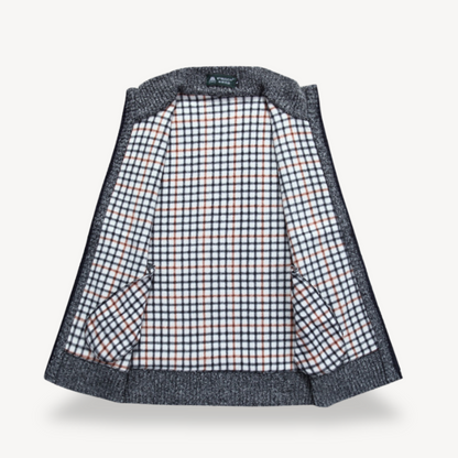 Classic Mens Wool Vest with Plaid Inside