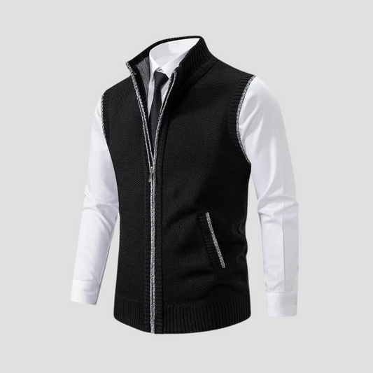 Men's Thick Quilted Zipper Vest - OutfitLondon