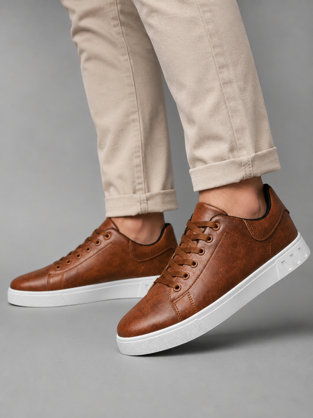 Men's Casual Leather Trainers Sneakers
