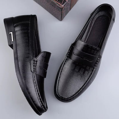 Classic Brown Slip On Dress Shoes