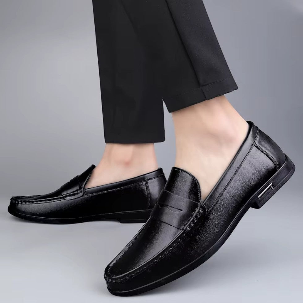 Classic Brown Slip On Dress Shoes
