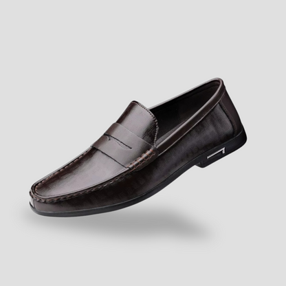 Classic Brown Slip On Dress Shoes
