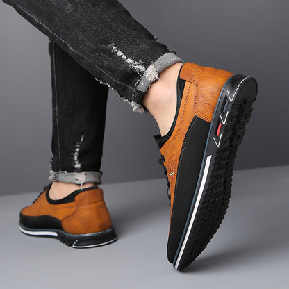 Men's Casual Leather Look Lace-Up Comfort Shoes