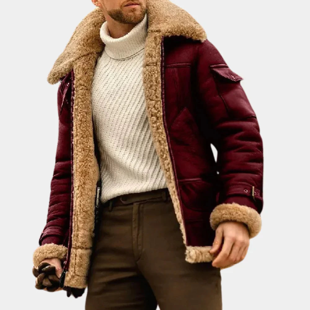 Classic Mens Brown Leather Pilot Jacket