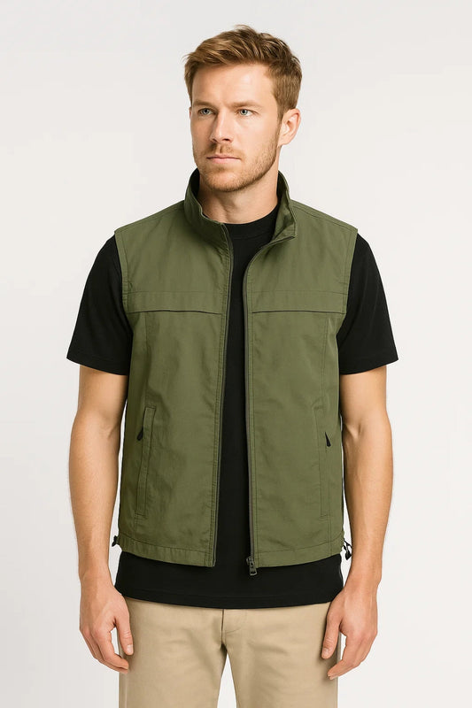 Men's Lightweight Quilted Bodywarmer with Multiple Pockets