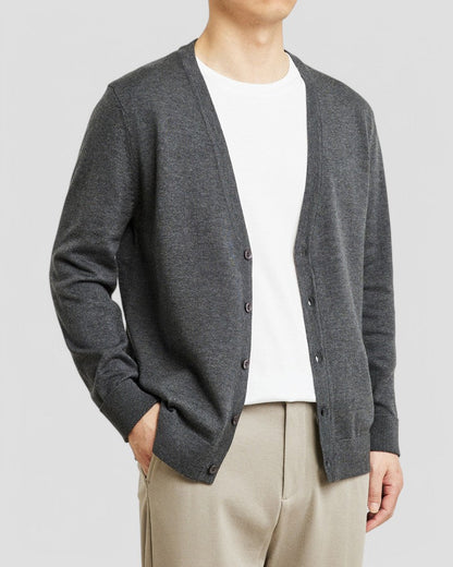 Soft Crew Neck Button Cardigan For Men