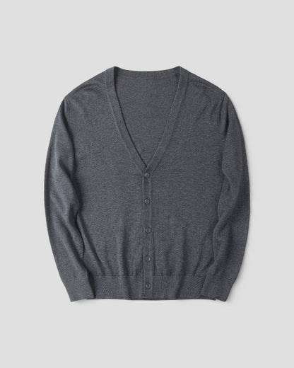 Soft Crew Neck Button Cardigan For Men - OutfitLondon
