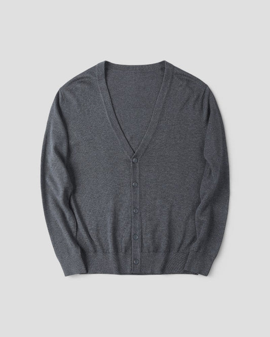 Soft Crew Neck Button Cardigan For Men - OutfitLondon