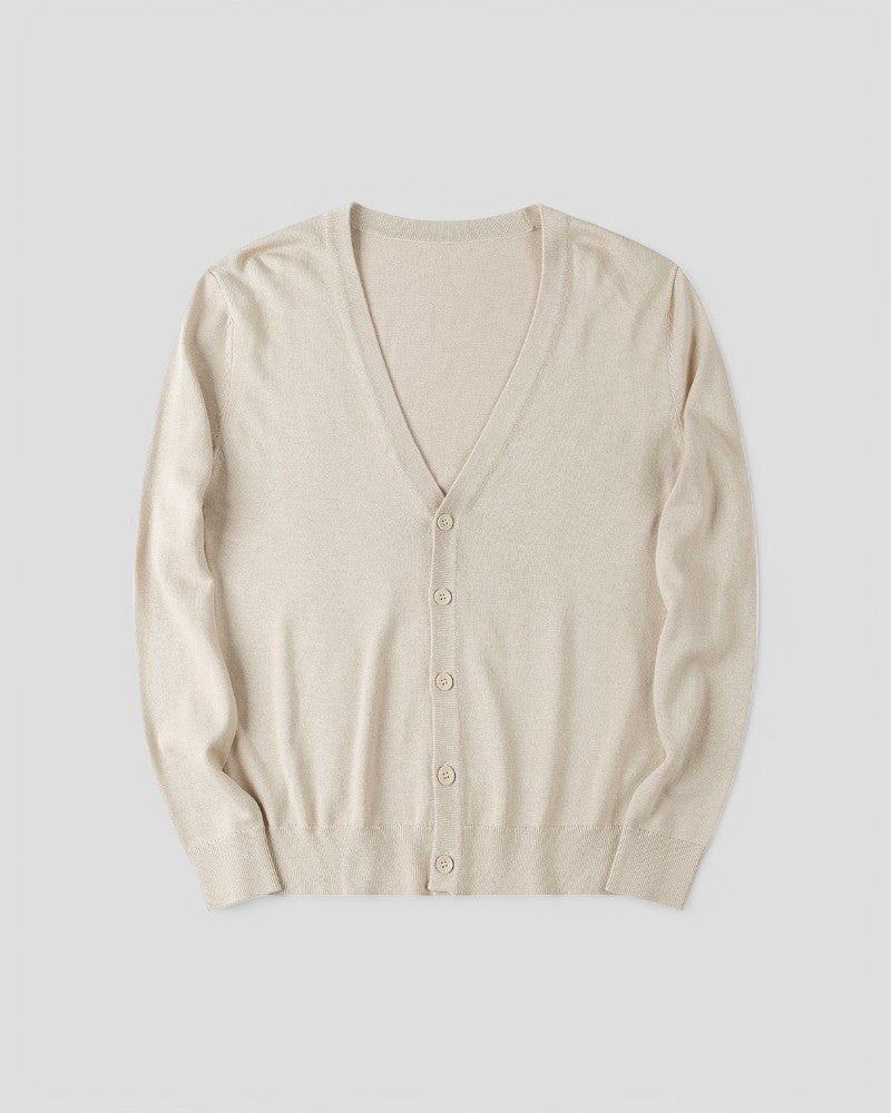 Soft Crew Neck Button Cardigan For Men