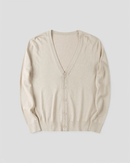 Soft Crew Neck Button Cardigan For Men