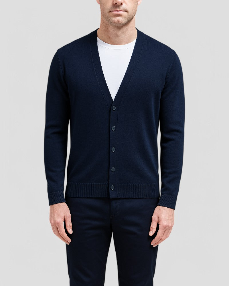 Soft Crew Neck Button Cardigan For Men