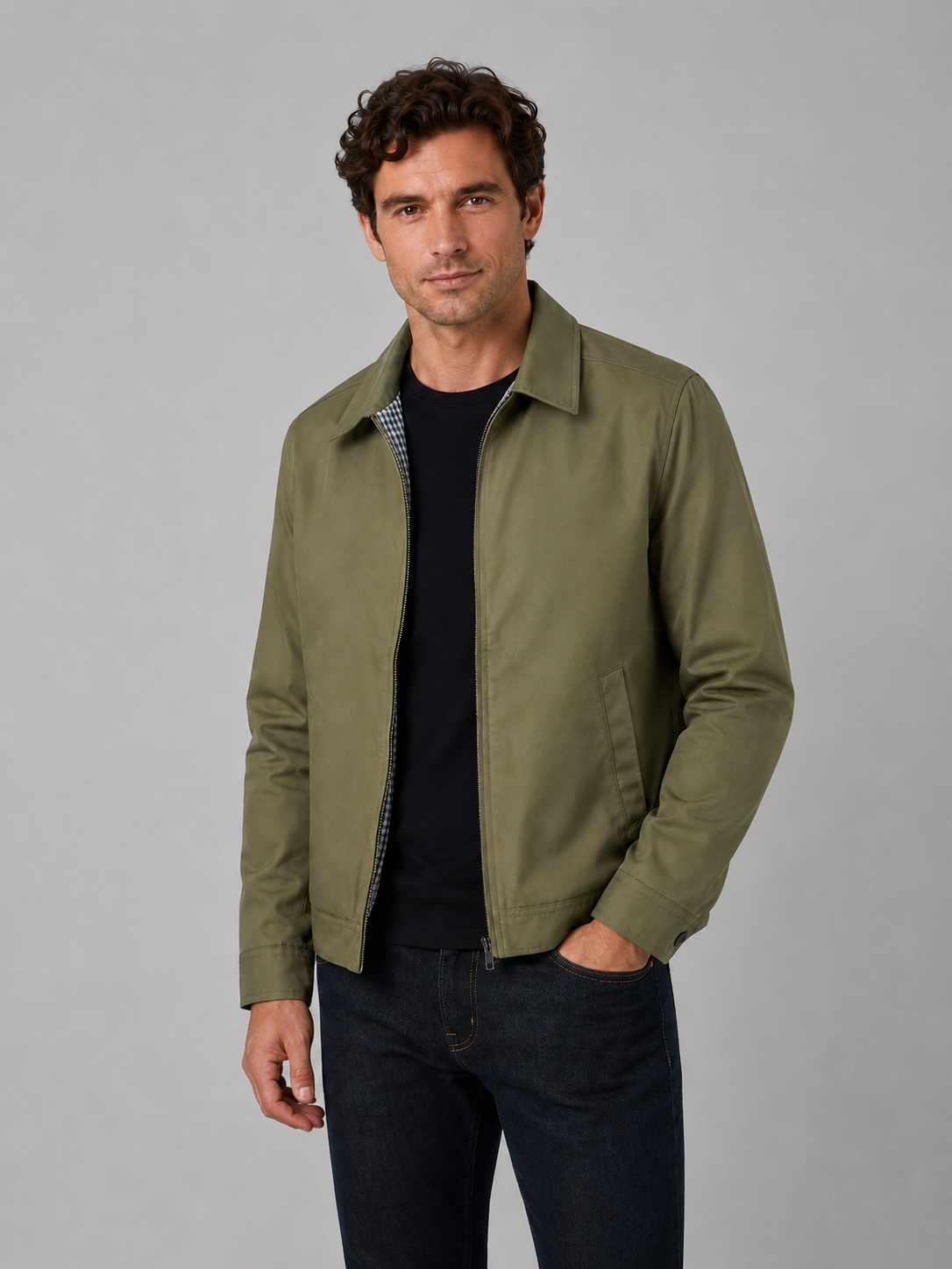 Men's Lightweight Zip-Up Casual Jacket