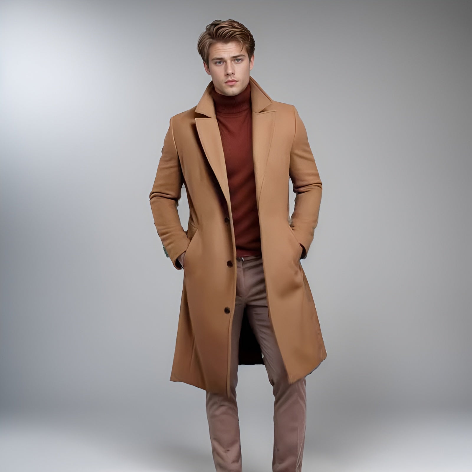 Classic Warm Mens Winter Overcoat - OutfitLondon