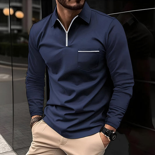 Regular Fit Casual Polo Shirt with Pockets - OutfitLondon
