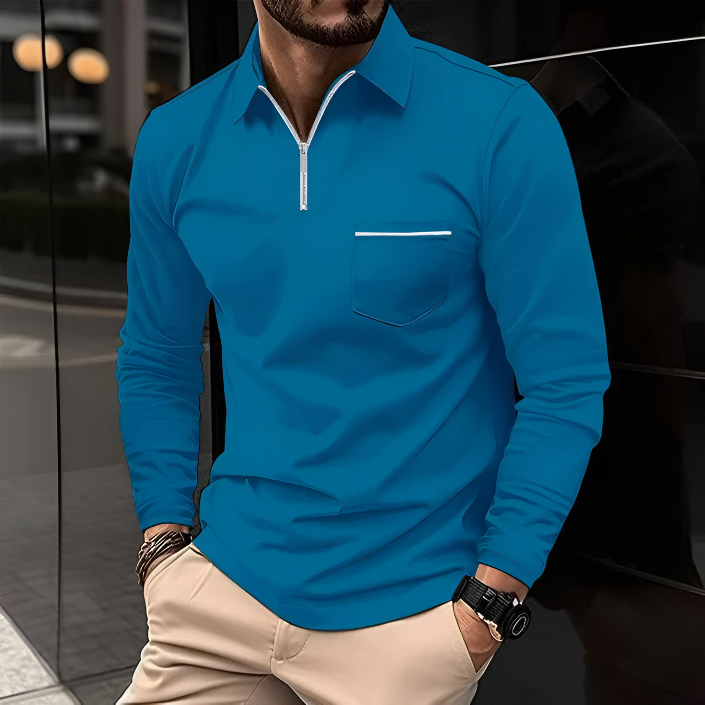 Regular Fit Casual Polo Shirt with Pockets