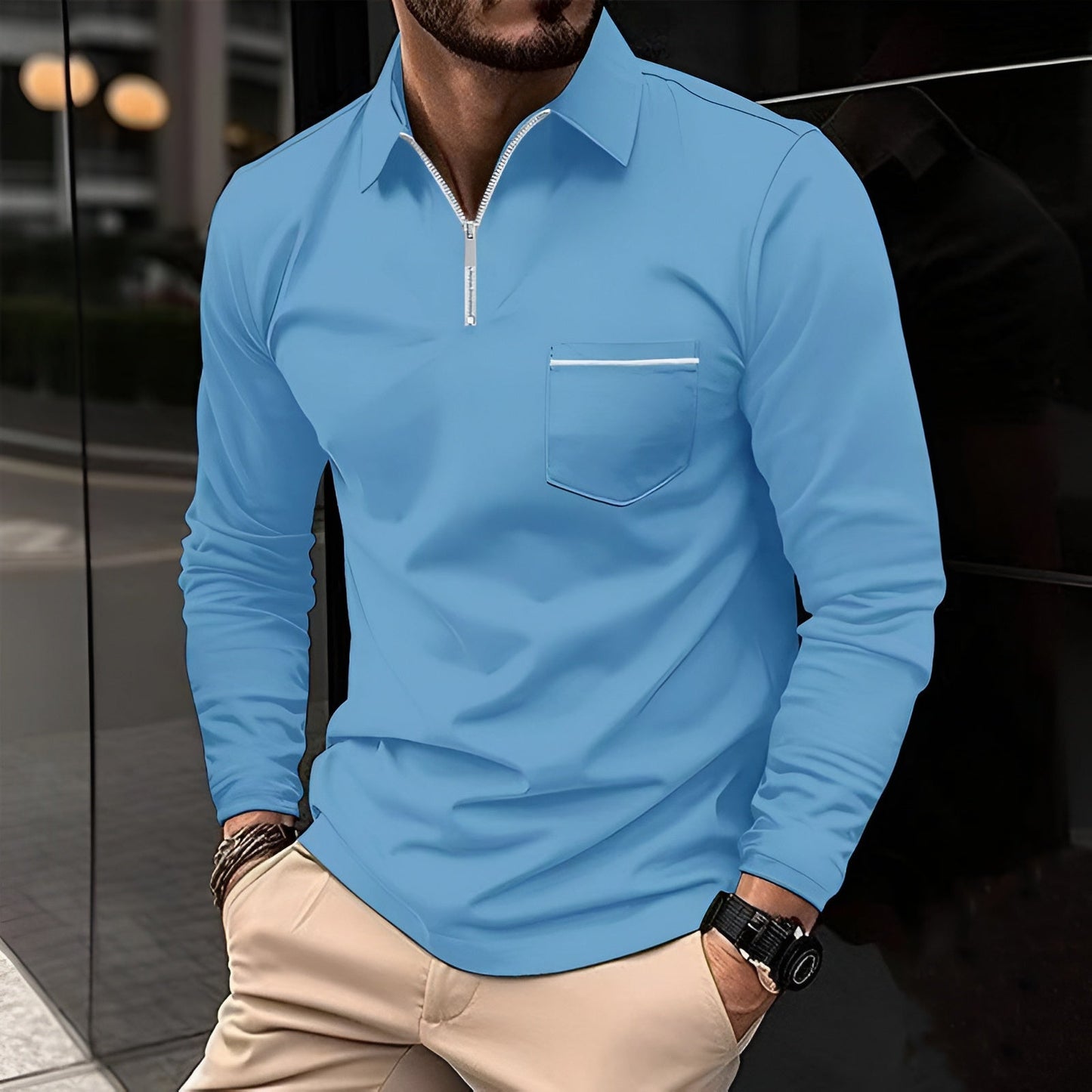 Regular Fit Casual Polo Shirt with Pockets