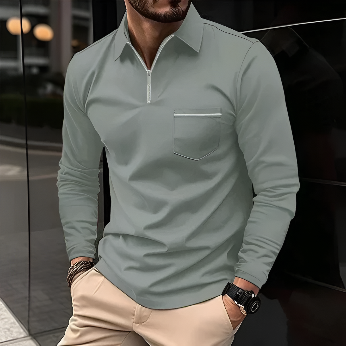 Regular Fit Casual Polo Shirt with Pockets