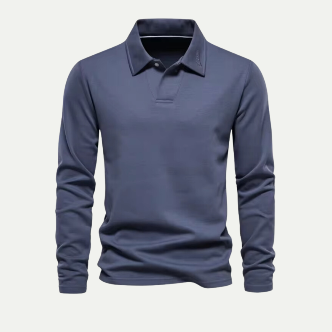 Men's Sporty Long Sleeve Golf Shirt - OutfitLondon