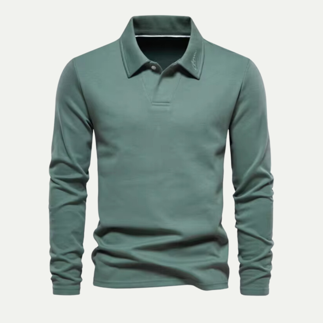 Men's Sporty Long Sleeve Golf Shirt