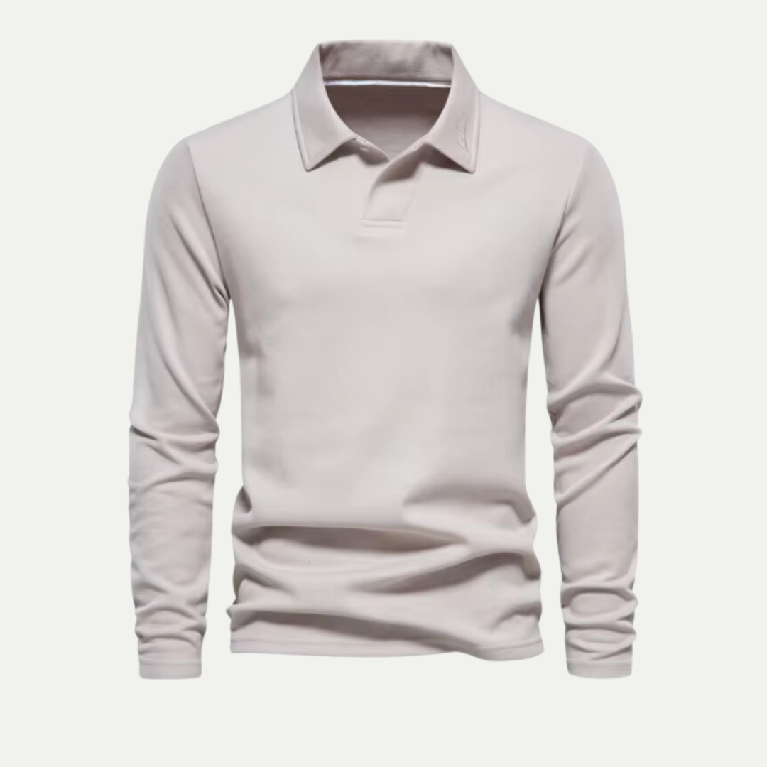 Men's Sporty Long Sleeve Golf Shirt