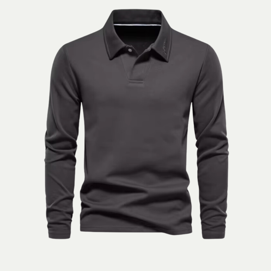 Men's Sporty Long Sleeve Golf Shirt
