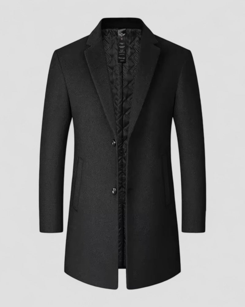 Men's Classic Fitted Insulated Overcoat - OutfitLondon