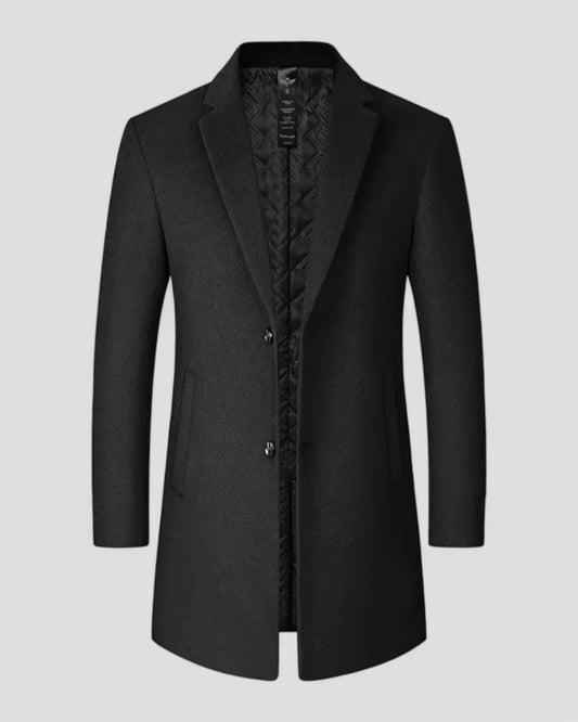 Men's Classic Fitted Insulated Overcoat - OutfitLondon