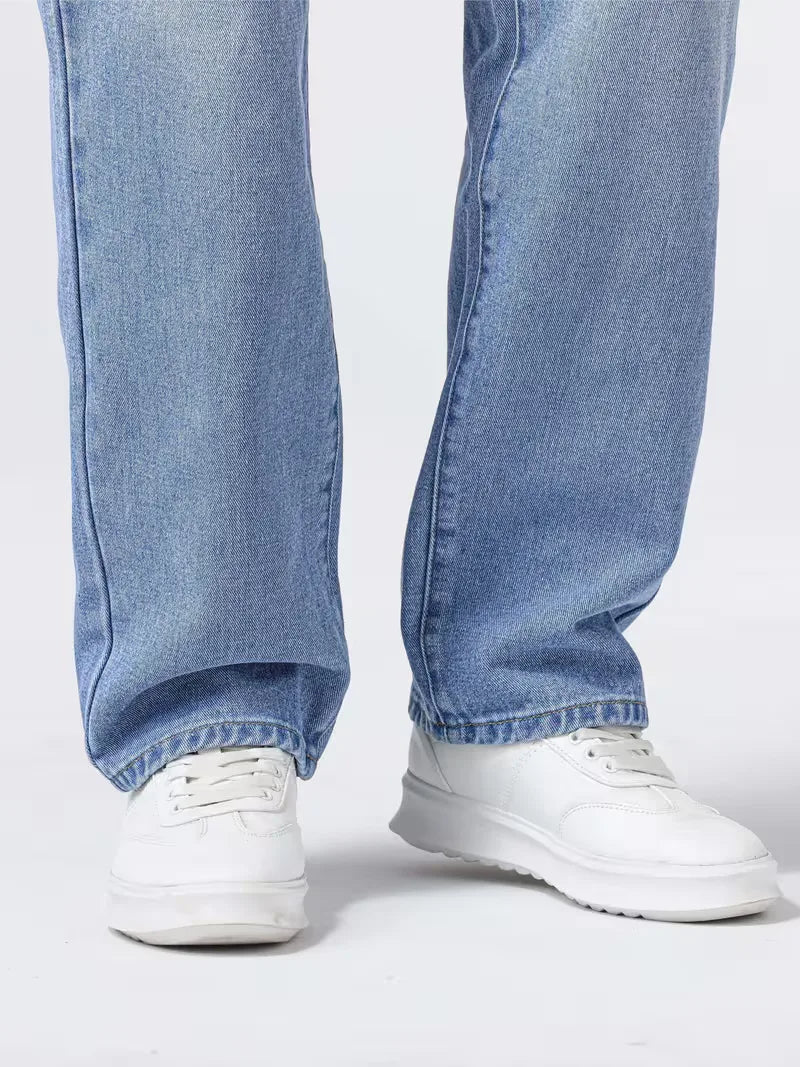 Men's Casual Loose Fit Straight Leg Denim Jeans