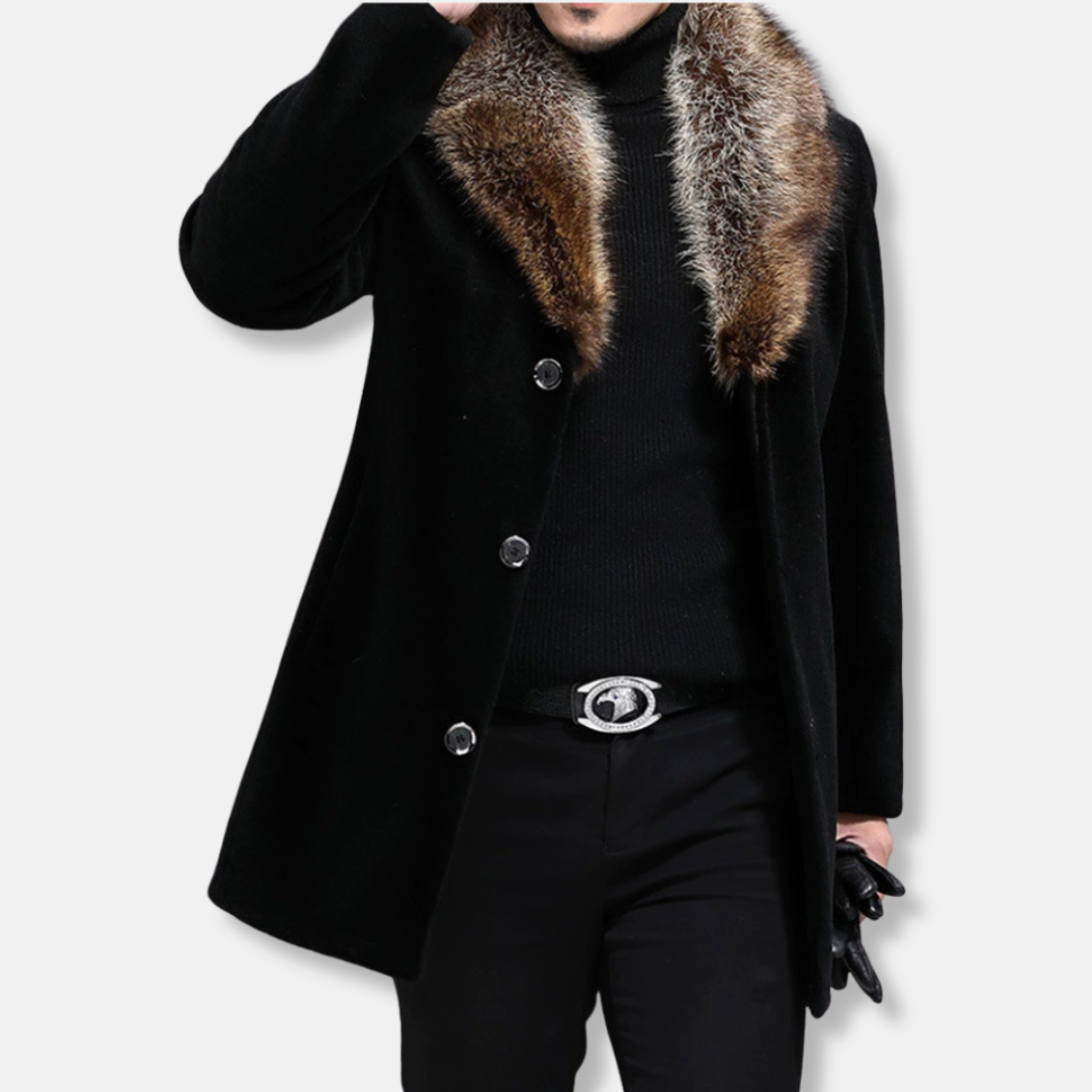 Soft Faux Fur Mens Winter Parka Coat
