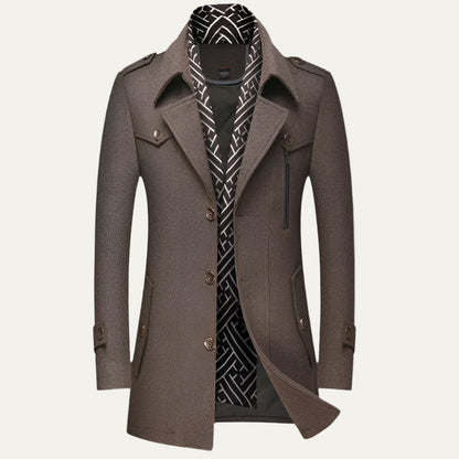 Classic Navy Short Trench Coat - OutfitLondon