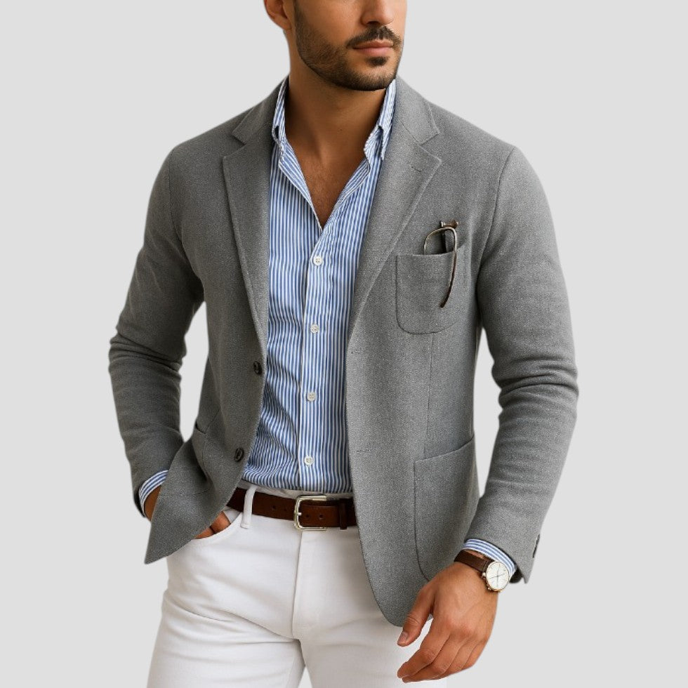 Slim Fit One Button Blazer Jacket - OutfitLondon