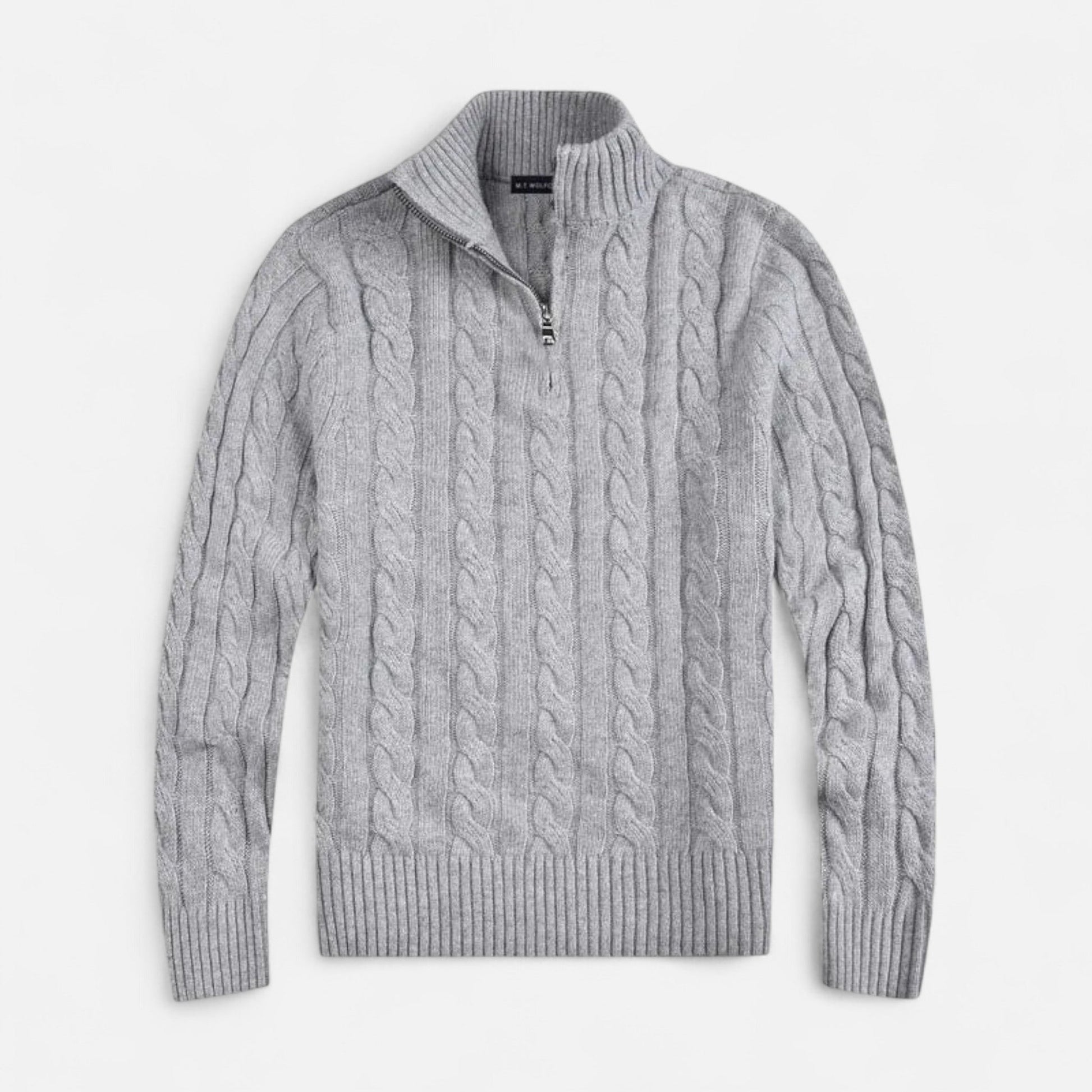 Men's Cable Knit Cardigan Sweater - OutfitLondon