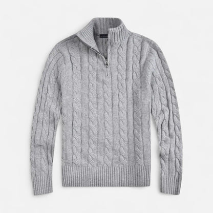Men's Cable Knit Cardigan Sweater - OutfitLondon