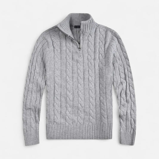 Men's Cable Knit Cardigan Sweater - OutfitLondon