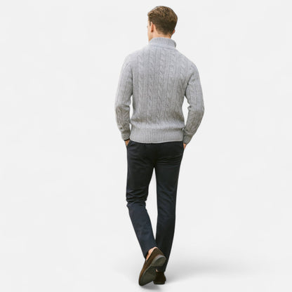 Men's Cable Knit Cardigan Sweater